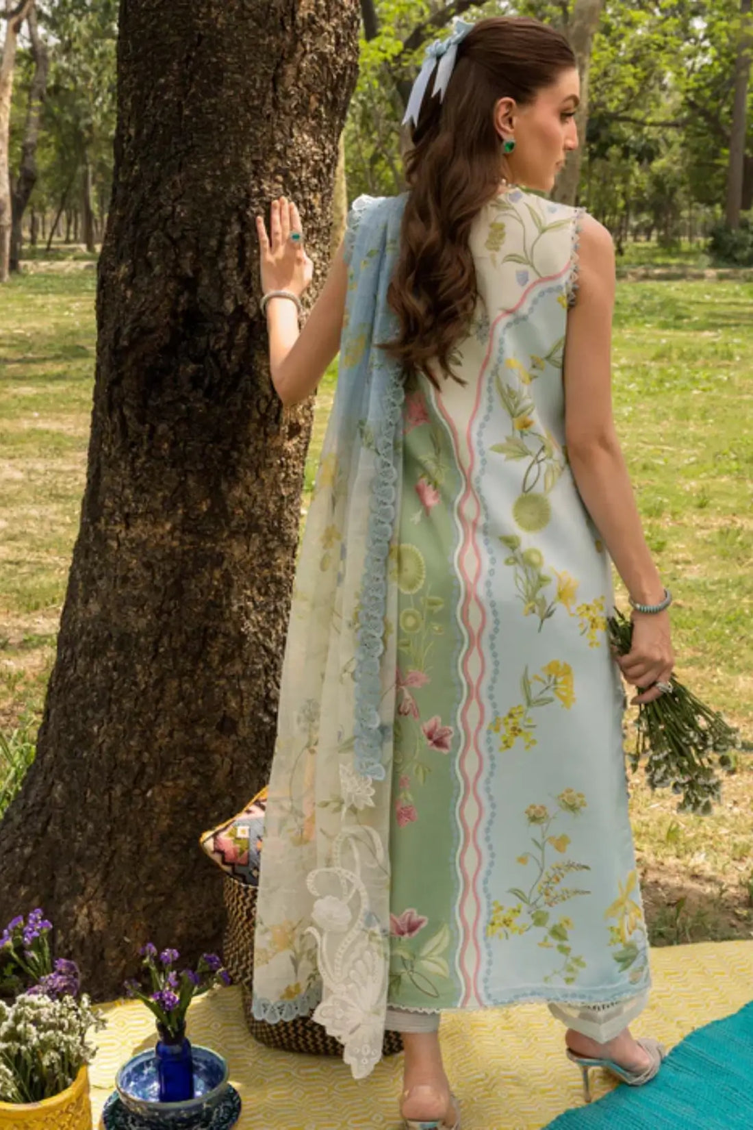 LANA 1A ivory summer lawn stitched suit by Saira Shakira with monar dupatta
