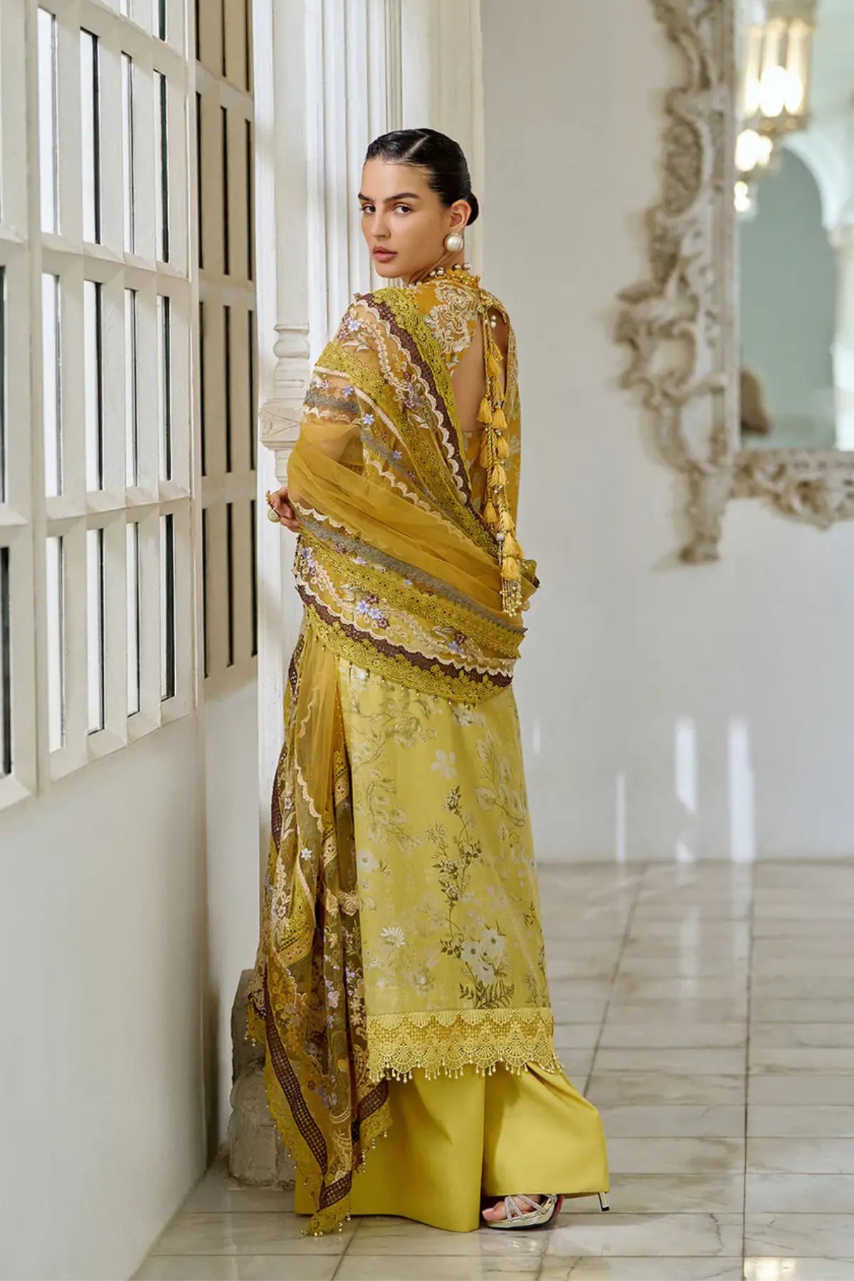 Sobia Nazir yellow embroidered lawn 3PC suit LEE26-12B stitched by Pakistanimoda