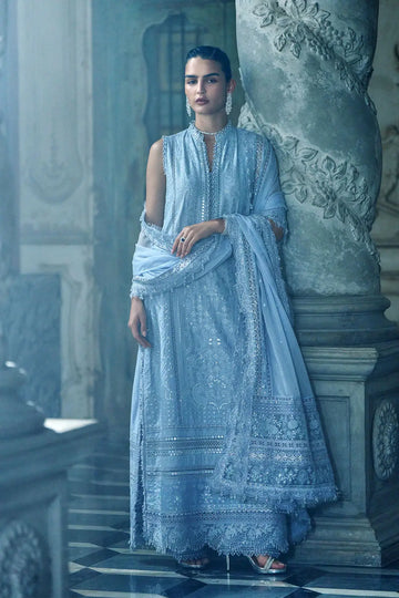 Sobia Nazir blue embroidered lawn stitched suit LEE26-2B Pakistanimoda