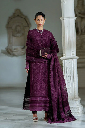 Sobia Nazir LEE26-3B plum summer lawn stitched 3PC suit for women