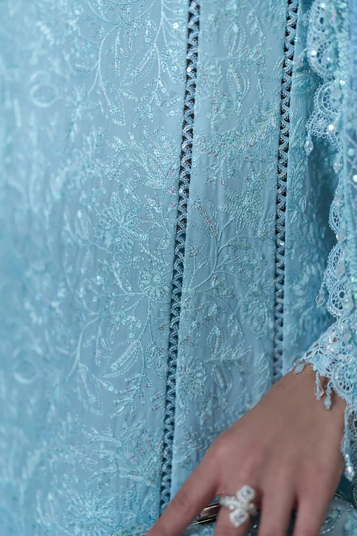 Sobia Nazir powder blue summer lawn stitched 3PC suit LEE26-4A by Pakistanimoda with embroidered front and sleeves