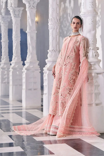 Blush pink embroidered festive lawn suit LEE26-5B by Sobia Nazir stitched at Pakistanimoda