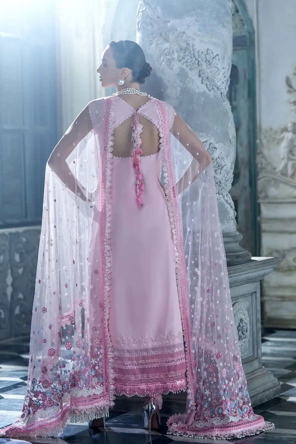 Designer blush pink lawn suit LEE26-7B by Sobia Nazir stitched by Pakistanimoda