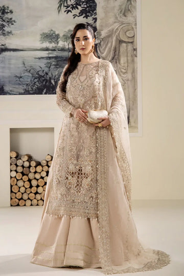 LILLIANA by Saad Shaikh off-white embroidered organza stitched wedding formal outfit with dupatta | Pakistanimoda