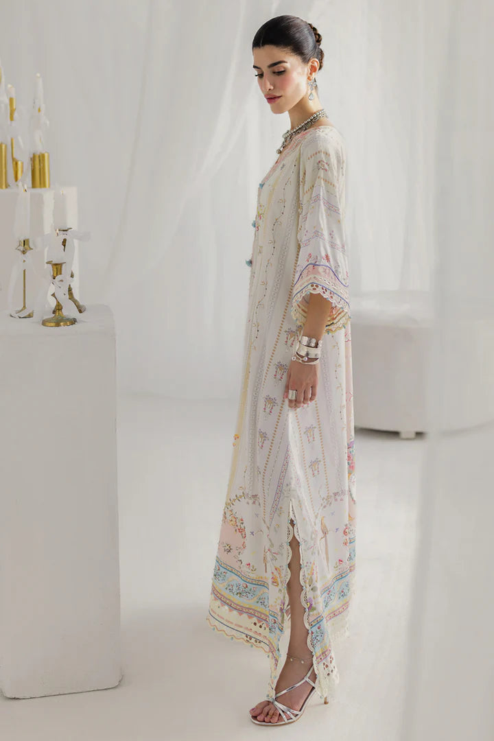 LK-08 Bianca designer crepe silk embroidered kaftan – luxury stitched party wear outfit online.