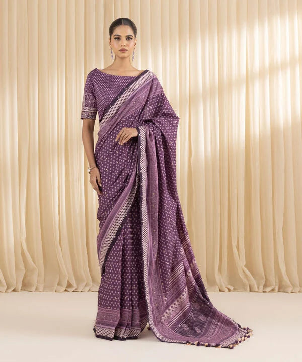 Lavender -Trendy Lawn Saree with Comfortable Fit