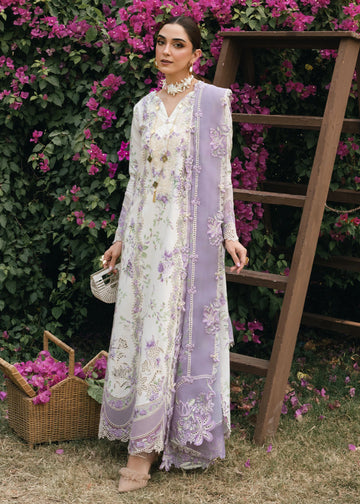 Lavender Fall-D5B-Designer Cloud Embroidered Pakistani Suit for Formal Occasions by Crimson