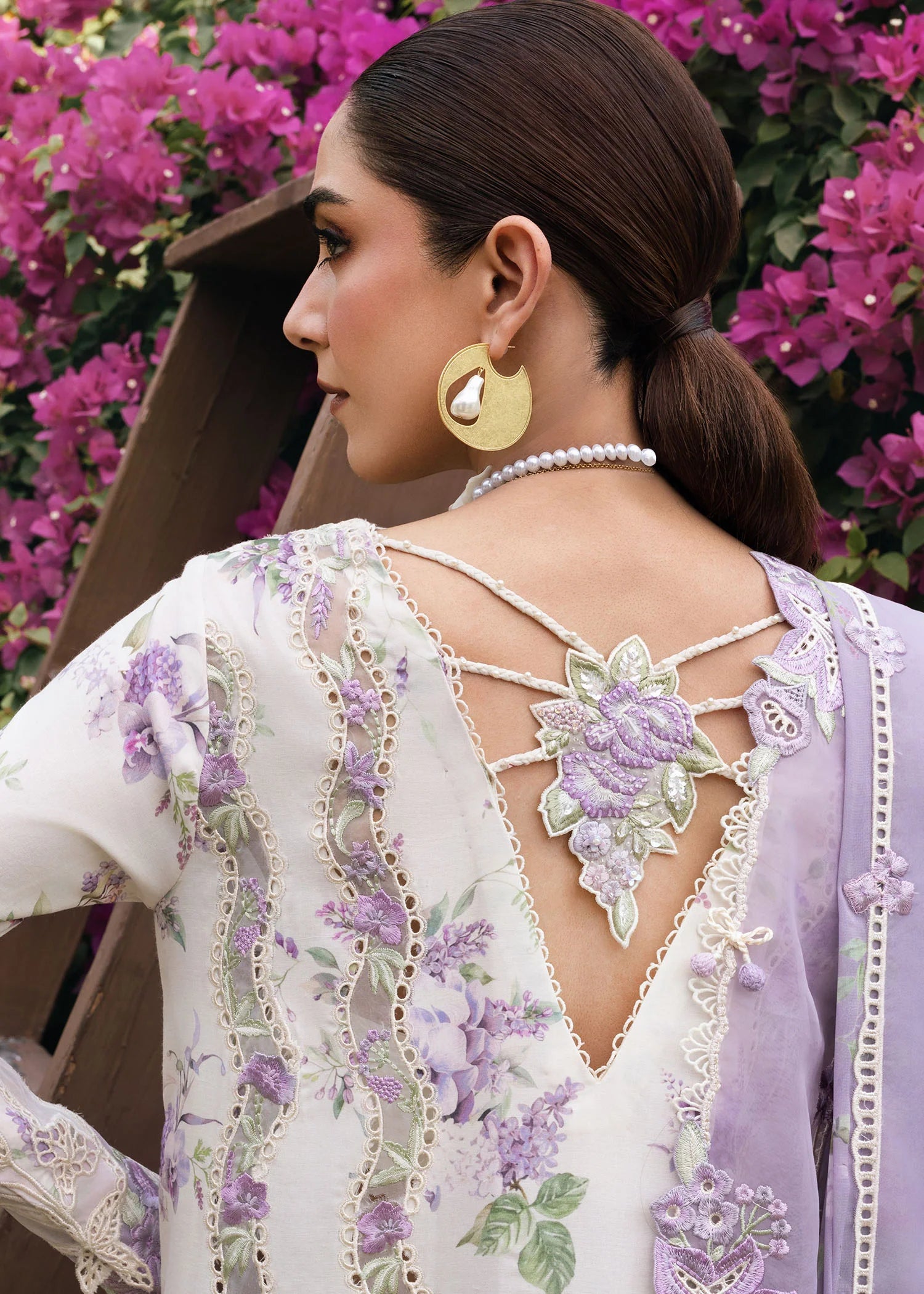 Lavender Fall-D5B-Designer Cloud Embroidered Pakistani Suit for Formal Occasions by Crimson