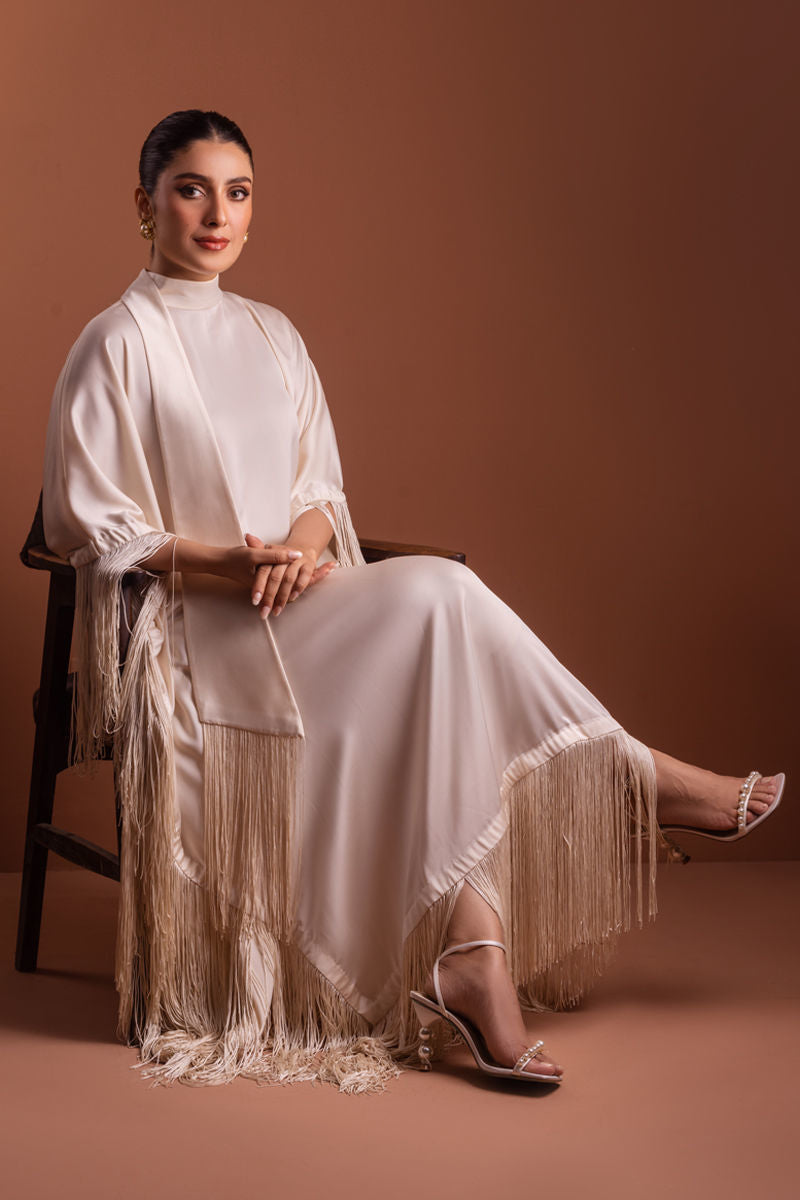 Leena - Fashion Friendly Kaftan in Ivory Color By Mariam Dewan