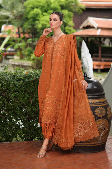 Liana by Rang Rasiya Coral Embroidered Lawn Stitched 3PC Suit with Embroidered Textured Dupatta