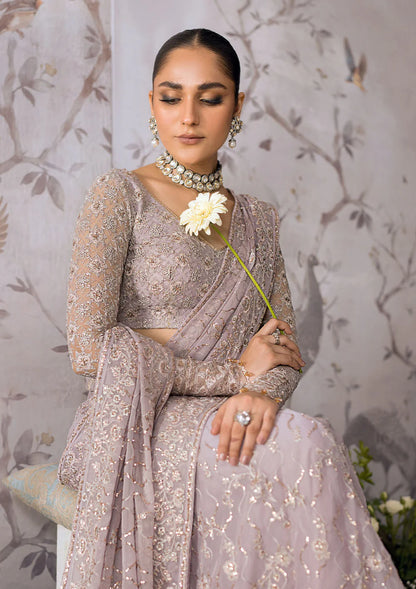 Lilac Chiffon Saree By AIK