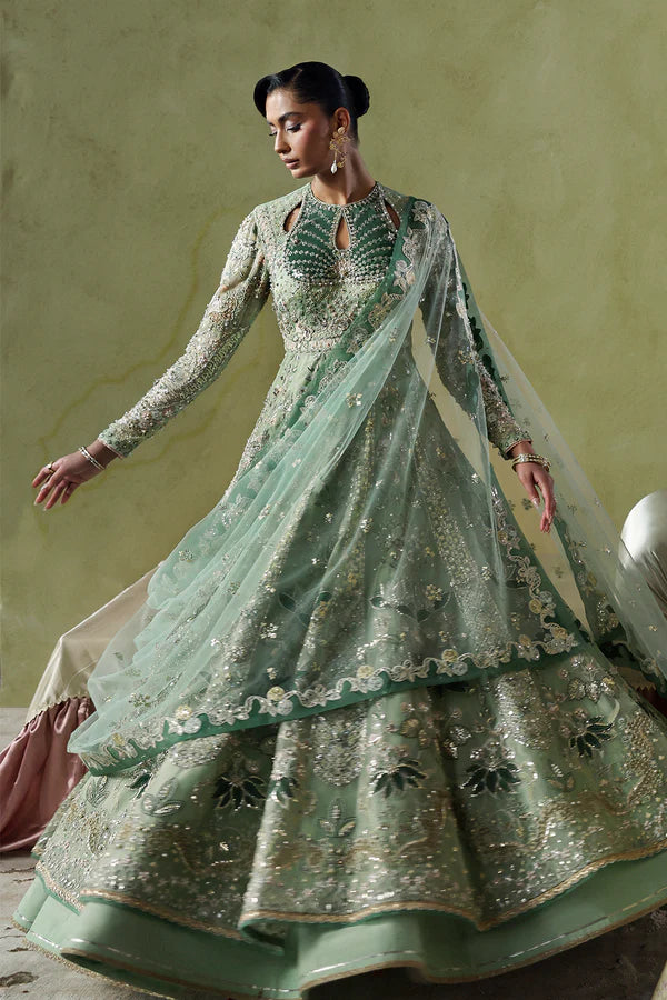 Lirien – Buy Soraya Lumene Festive Mint Green Stitched Wedding Pishwas