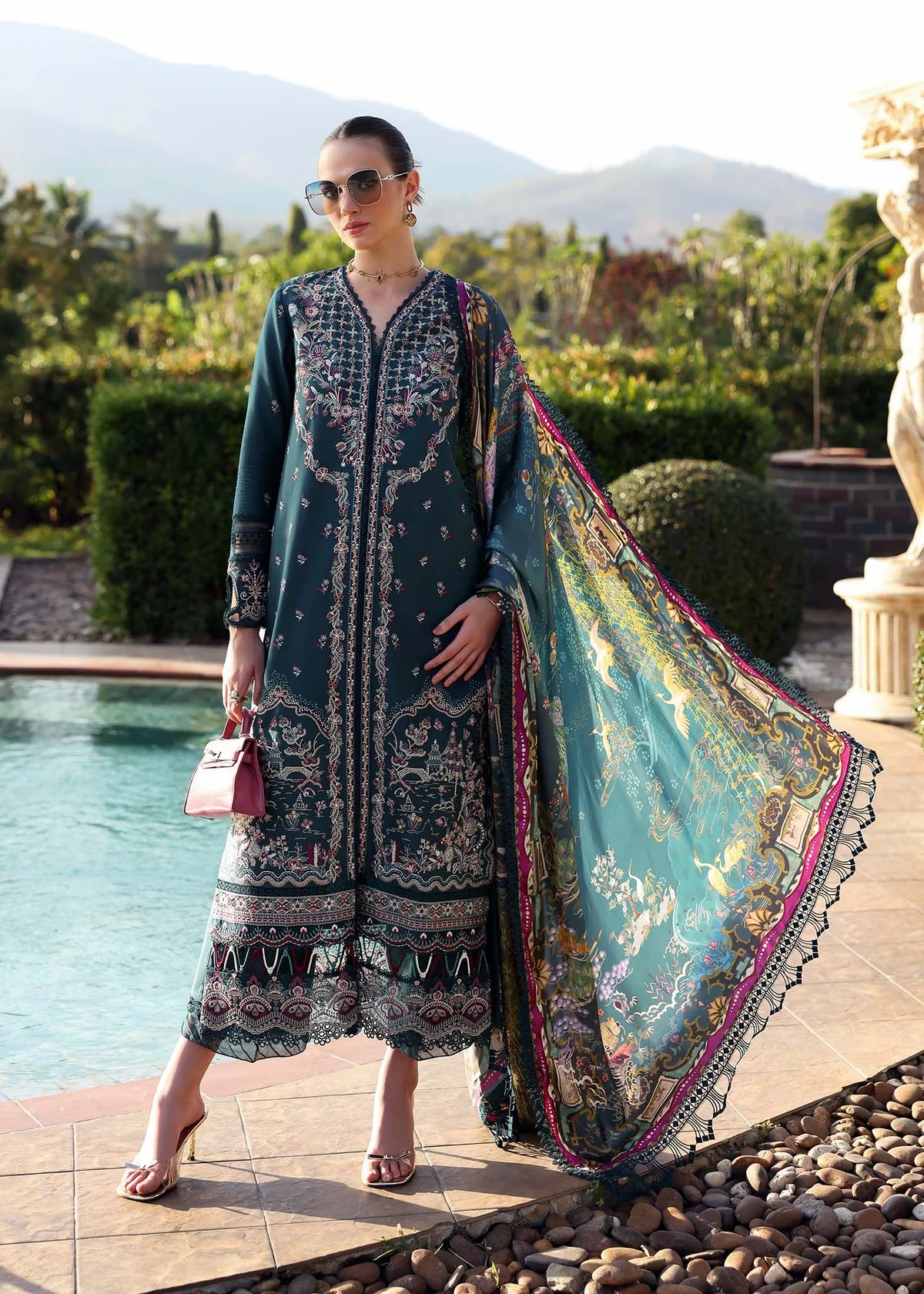 Livia- Teal Zaina Lawn Collection 2025 By- Kanwal Malik