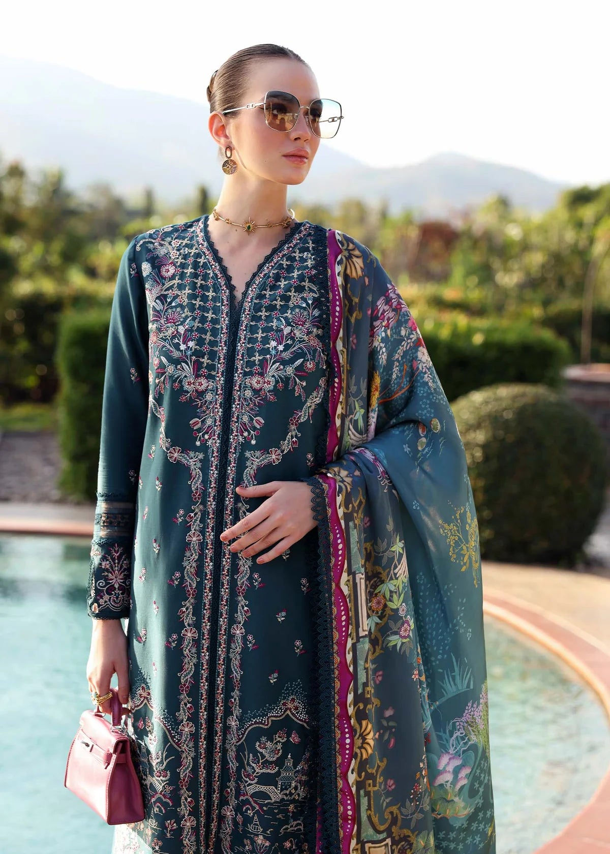 Livia- Teal Zaina Lawn Collection 2025 By- Kanwal Malik