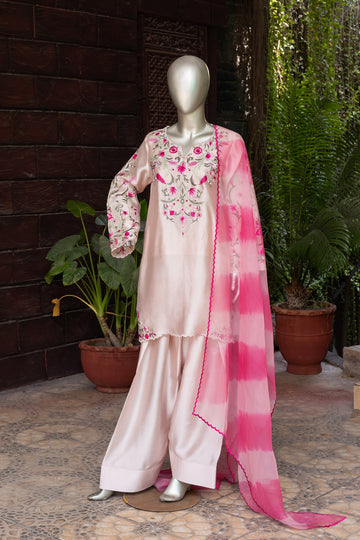 Liyana - Elegant Pink Embroidered Outfit for Festive Occasions