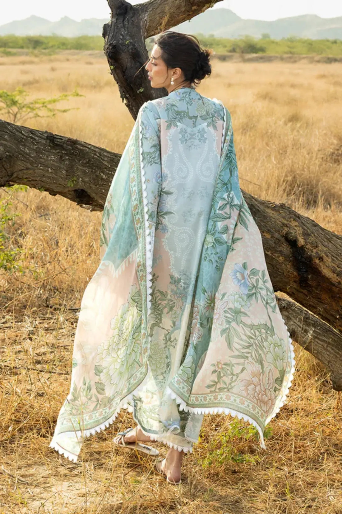 Sage green Zainab Chottani Liyana lawn 3PC chikankari stitched suit