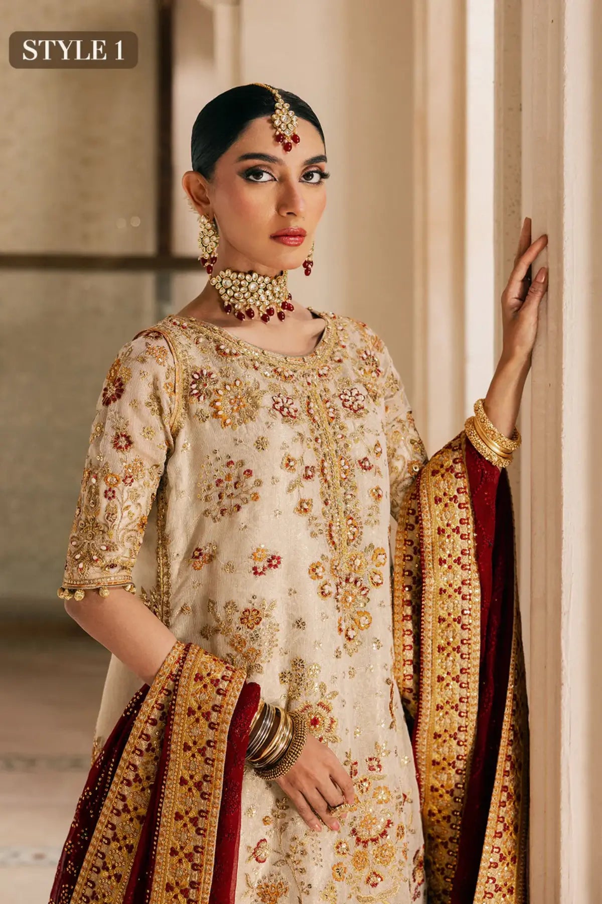 AIK Look 03 off-white nikkah dress from WEDDING FESTIVE ’26 VOL. 1 by Pakistanimoda