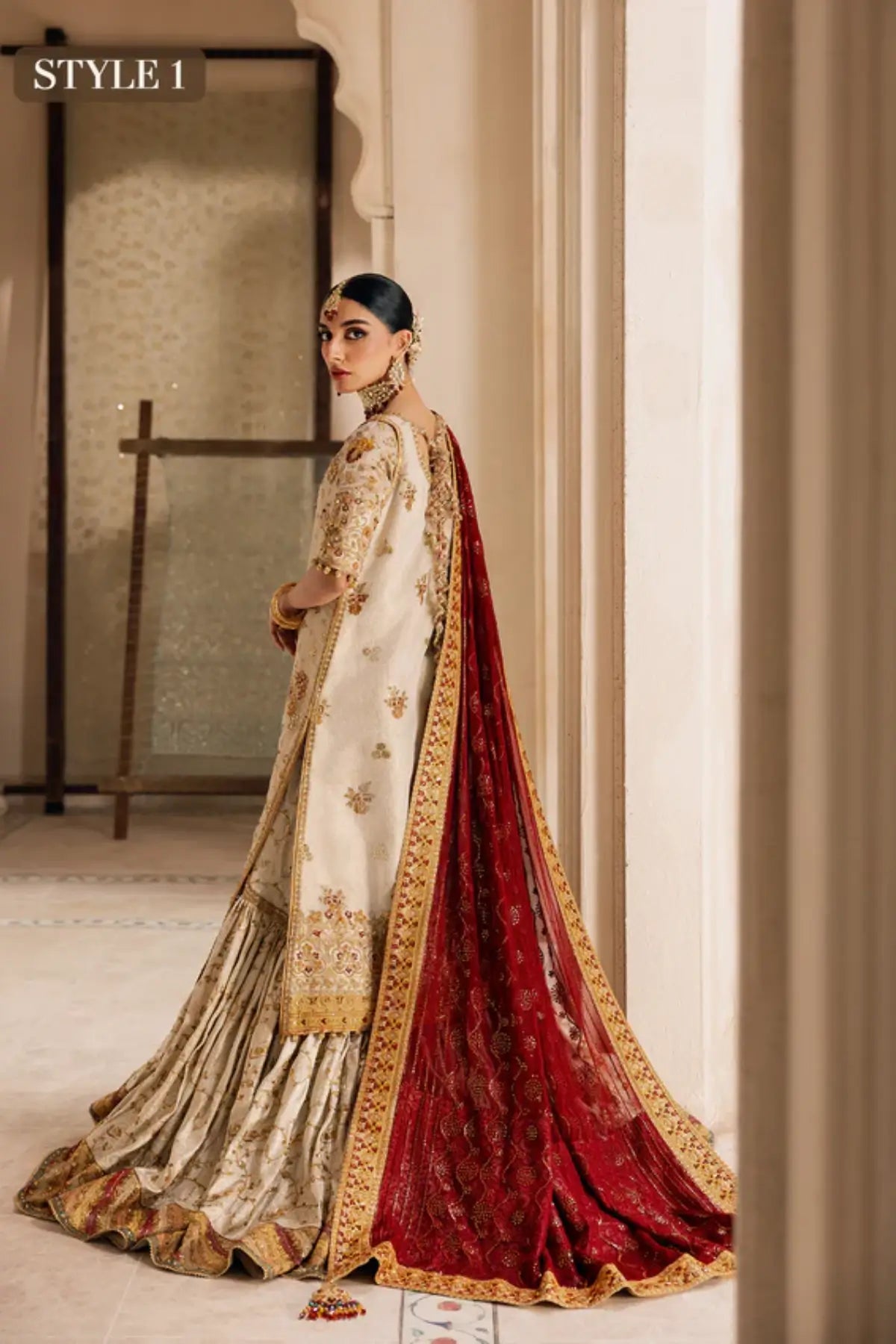 AIK Look 03 off-white nikkah dress from WEDDING FESTIVE ’26 VOL. 1 by Pakistanimoda