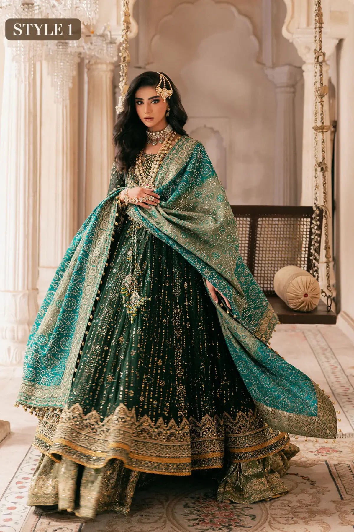 AIK Look 04 bottle green dress from WEDDING FESTIVE ’26 VOL. 1 by Pakistanimoda