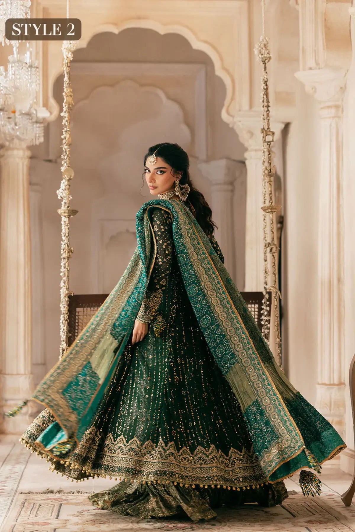 AIK Look 04 bottle green dress from WEDDING FESTIVE ’26 VOL. 1 by Pakistanimoda