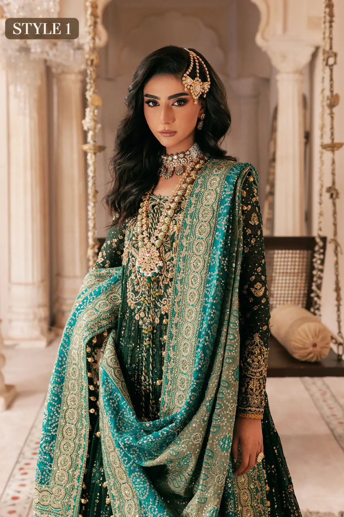 AIK Look 04 bottle green dress from WEDDING FESTIVE ’26 VOL. 1 by Pakistanimoda