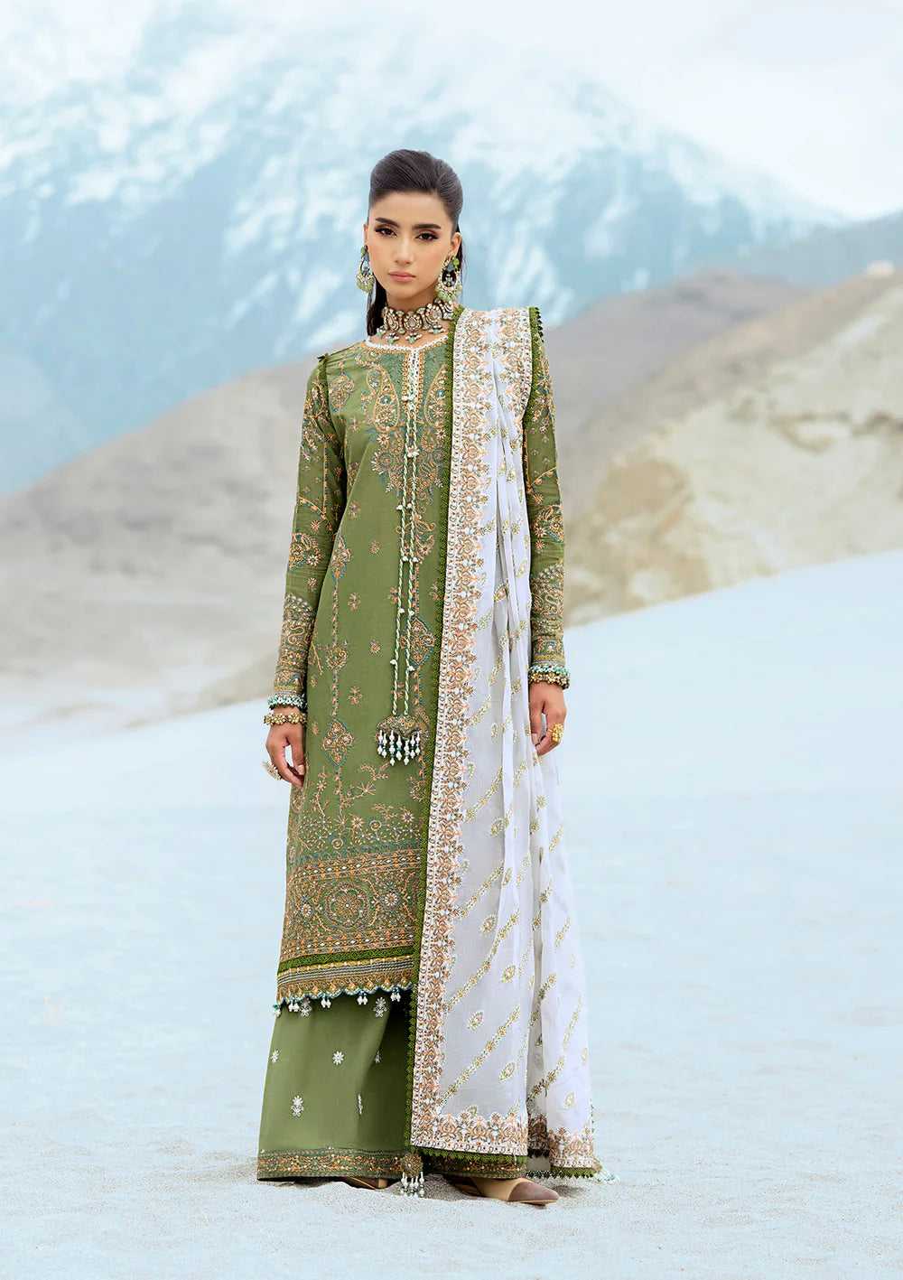 Look 06- Sage Green Lawn Ensemble '25 Vol.1 By- Aik