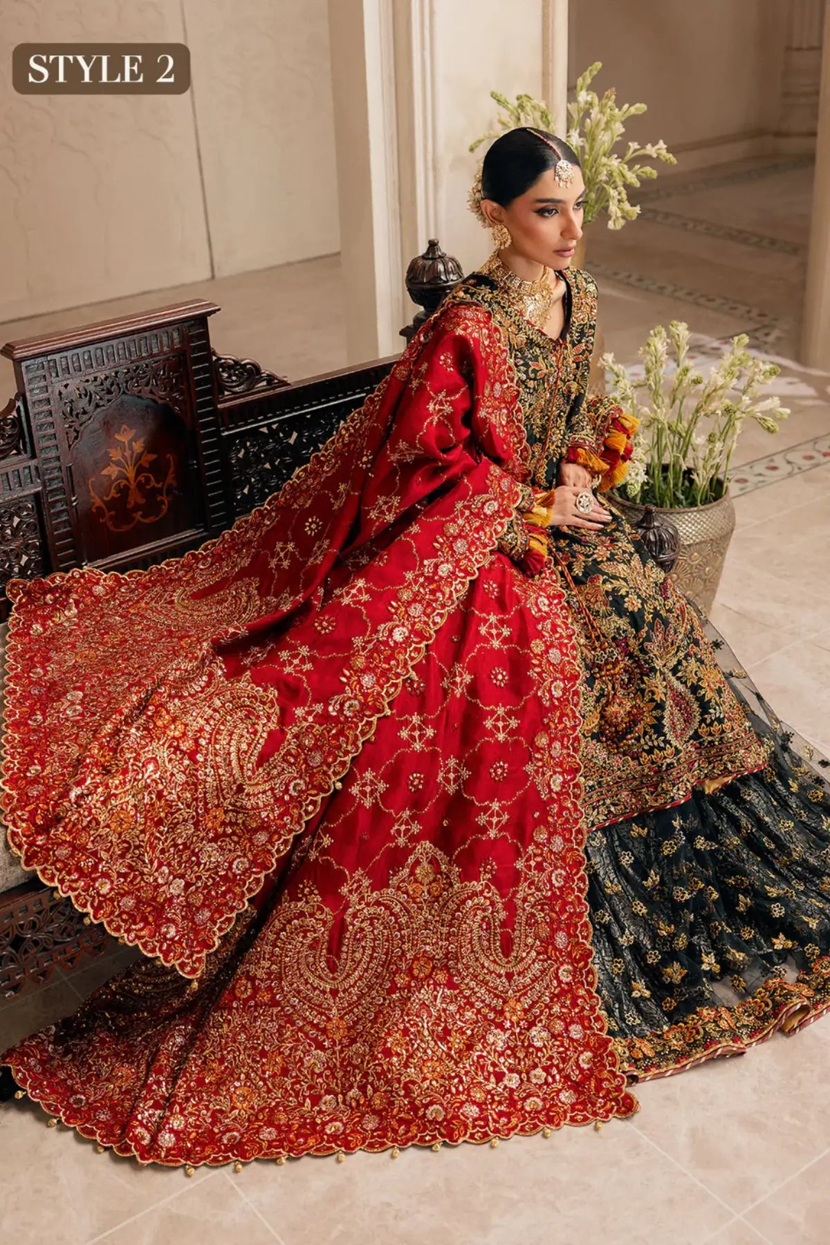 AIK Look 06 black silk dress from WEDDING FESTIVE ’26 VOL. 1 by Pakistanimoda