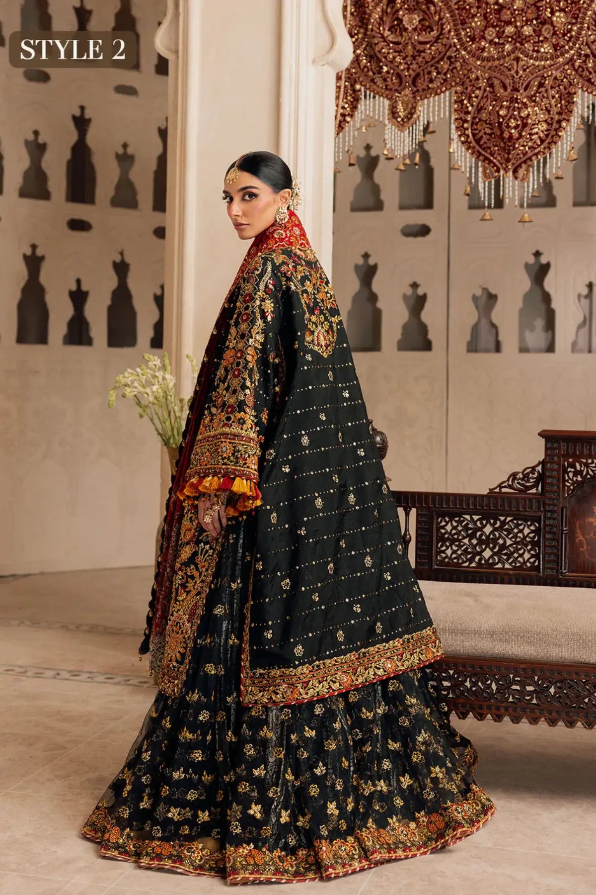 AIK Look 06 black silk dress from WEDDING FESTIVE ’26 VOL. 1 by Pakistanimoda