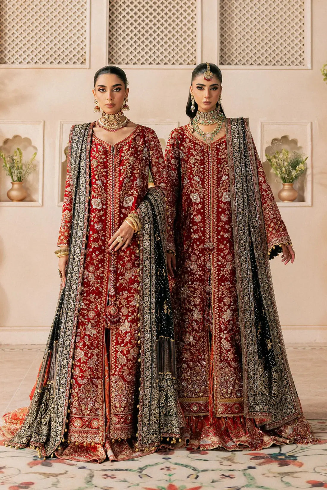 AIK Look 08 red stitched bridal dress from WEDDING FESTIVE ’26 VOL. 1 by Pakistanimoda