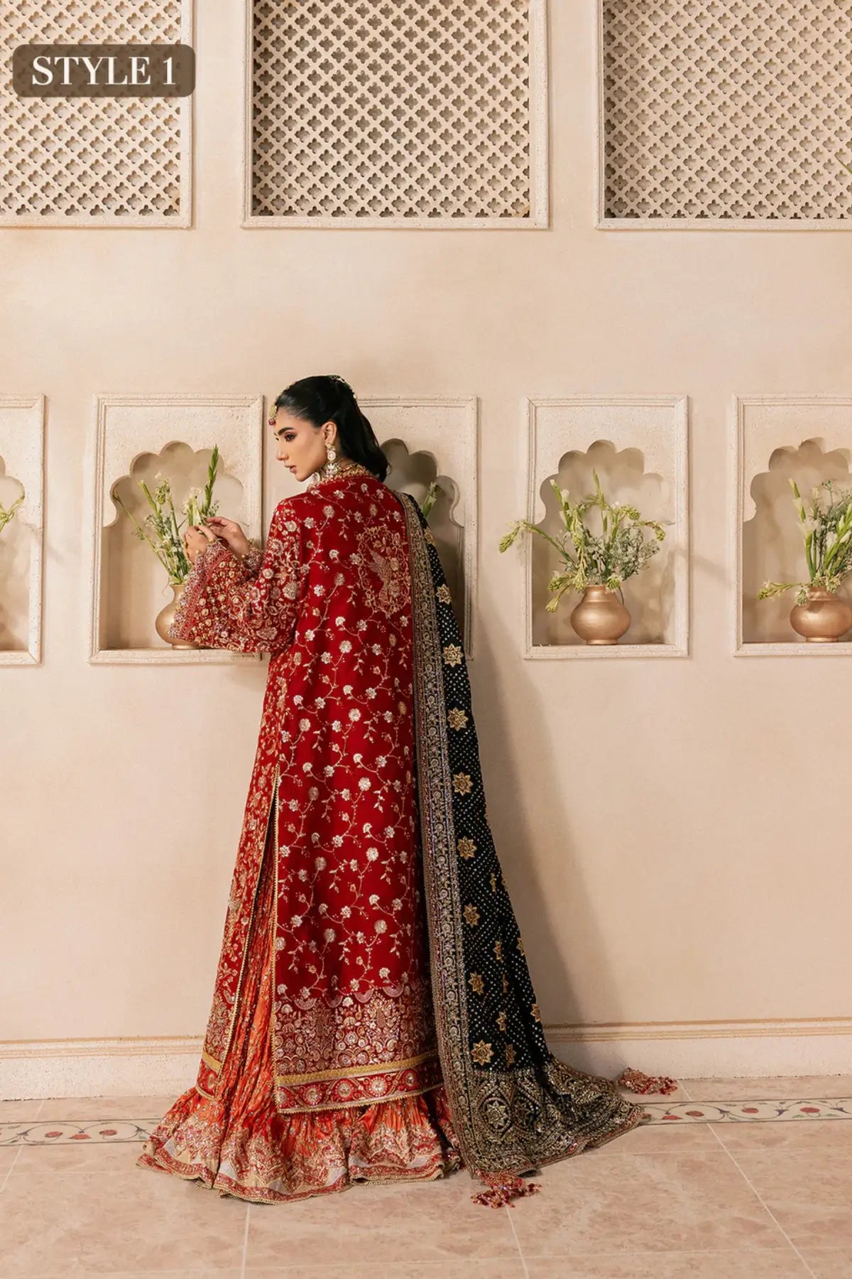 AIK Look 08 red stitched bridal dress from WEDDING FESTIVE ’26 VOL. 1 by Pakistanimoda