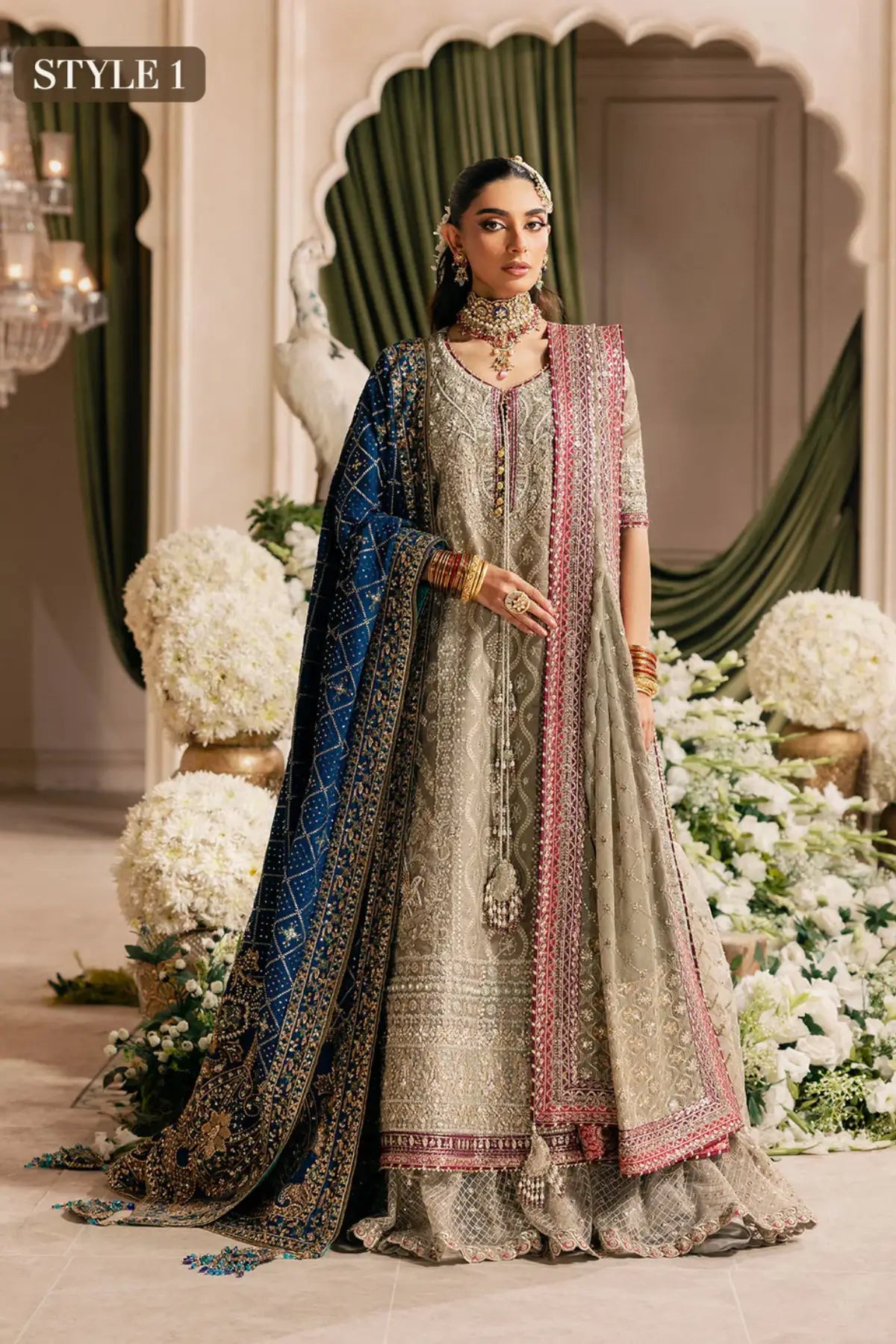 AIK Look 09 grey stitched wedding dress from WEDDING FESTIVE ’26 VOL. 1