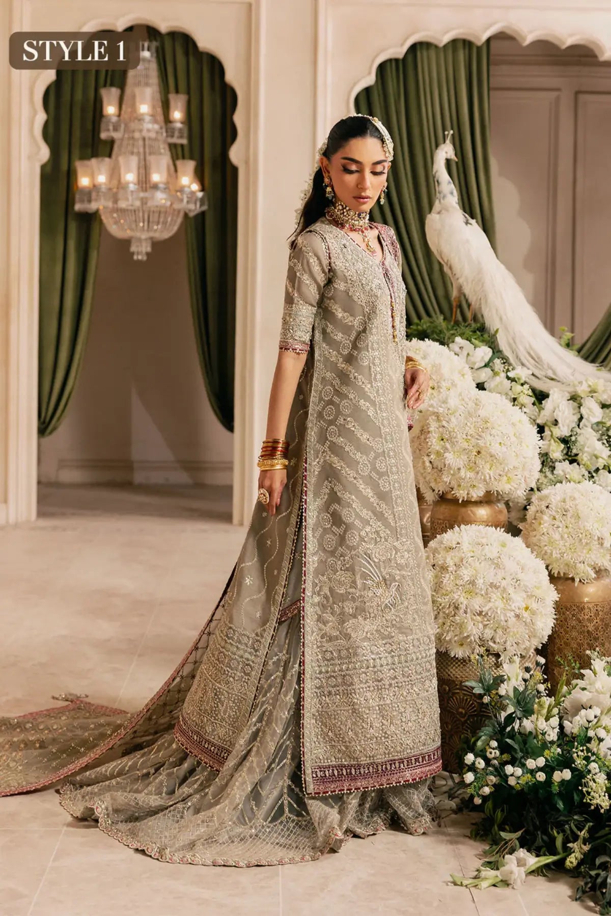 AIK Look 09 grey stitched wedding dress from WEDDING FESTIVE ’26 VOL. 1