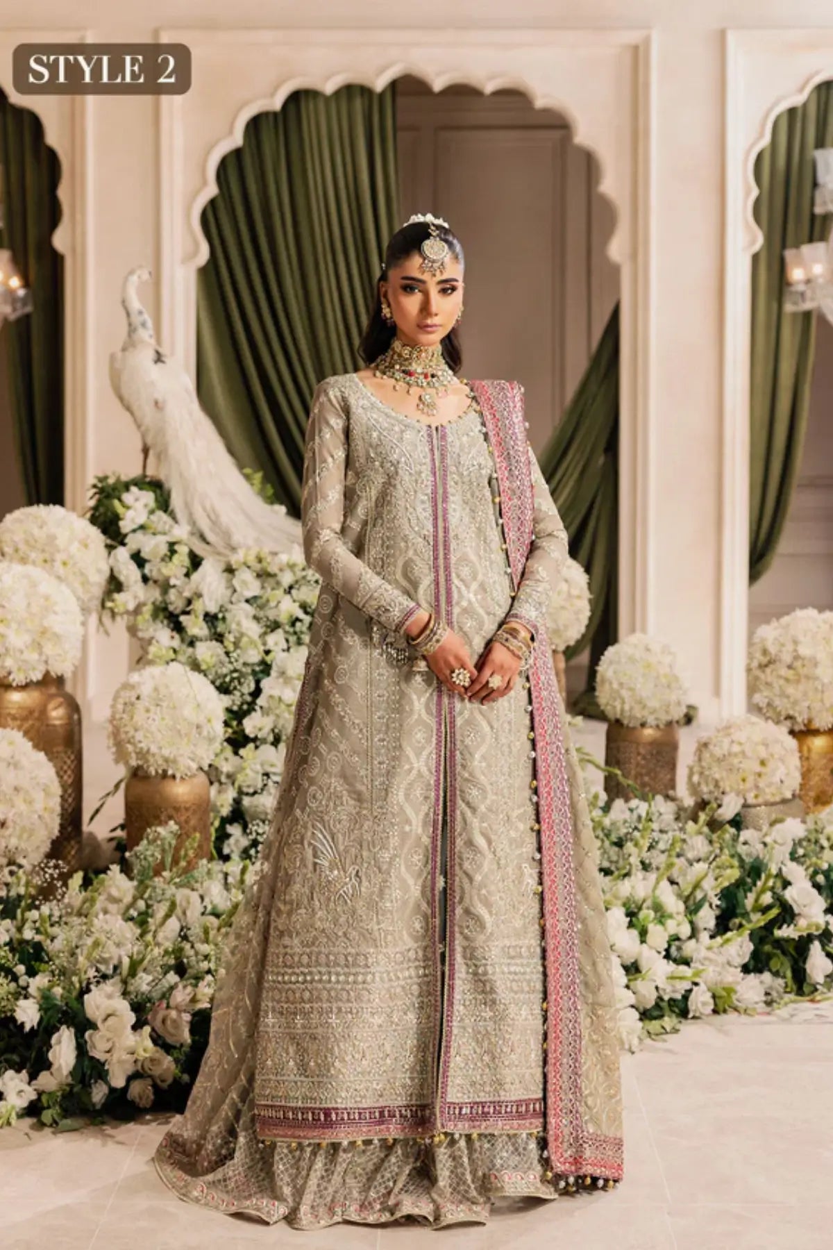 AIK Look 09 grey stitched wedding dress from WEDDING FESTIVE ’26 VOL. 1