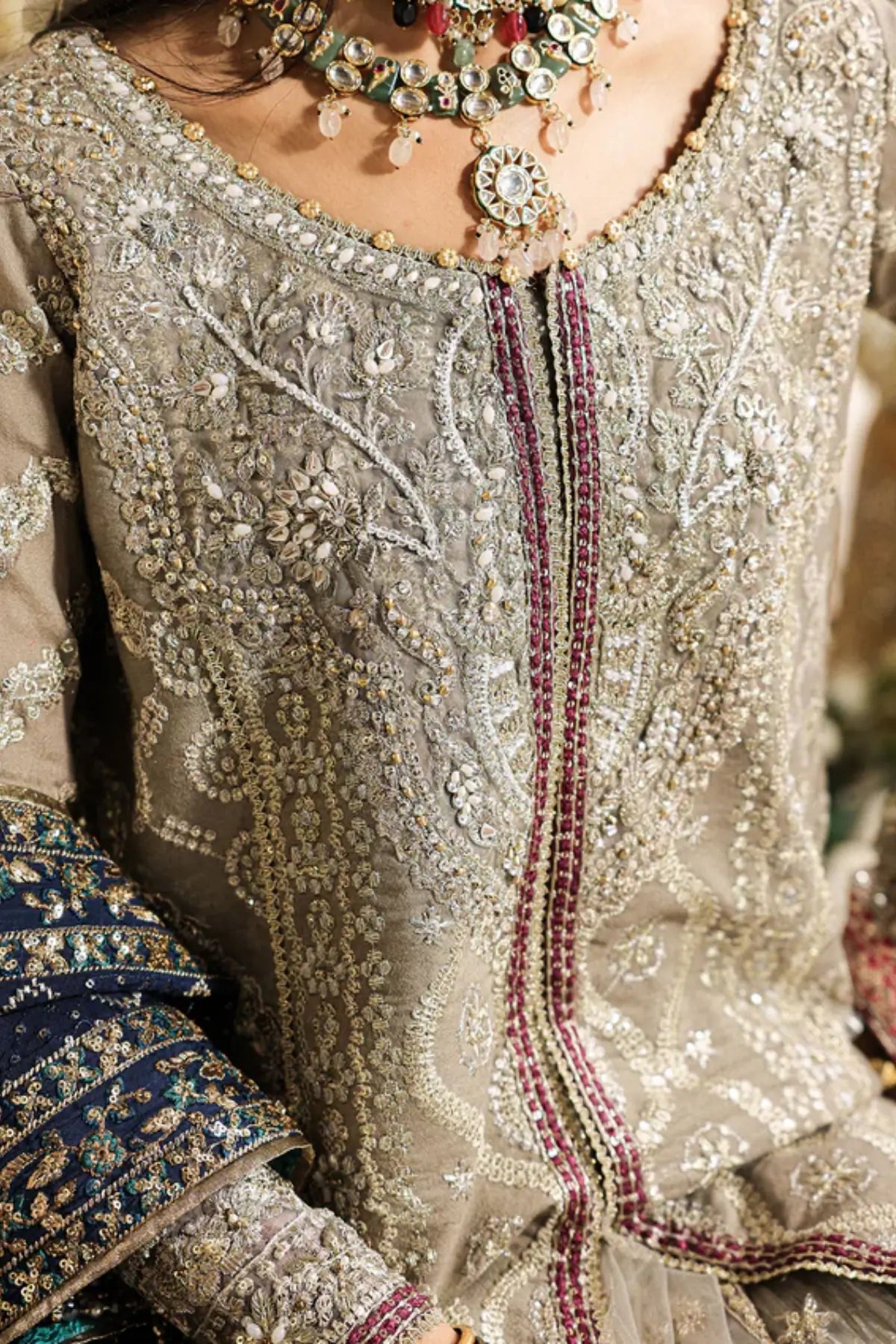 AIK Look 09 grey stitched wedding dress from WEDDING FESTIVE ’26 VOL. 1