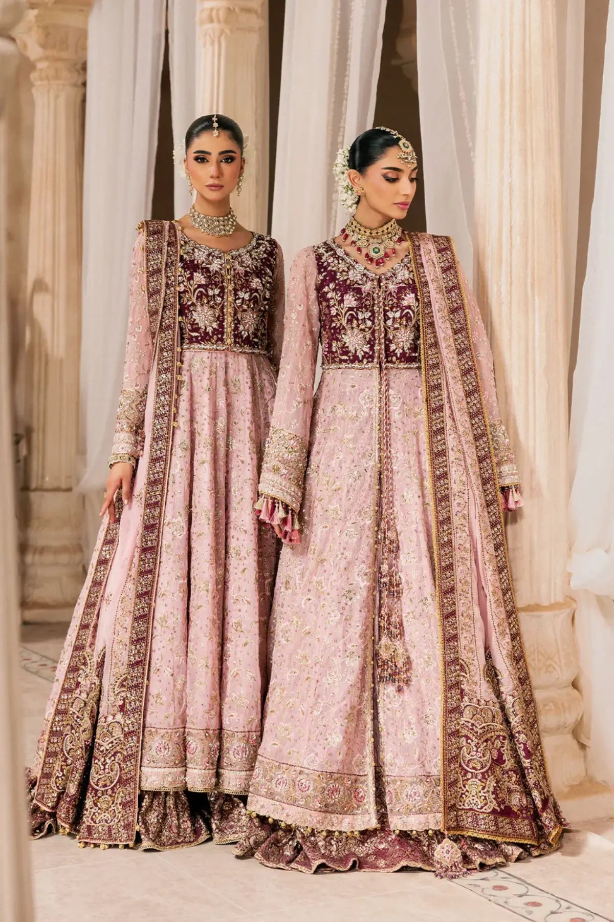 AIK Look 10 pink plum stitched Pakistani wedding dress with kalidar and gharara from Wedding Festive 26