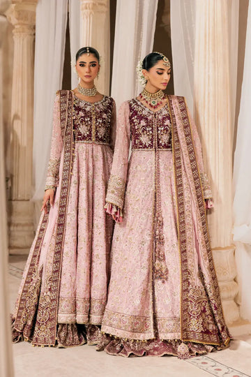 AIK Look 10 pink plum stitched Pakistani wedding dress with kalidar and gharara from Wedding Festive 26