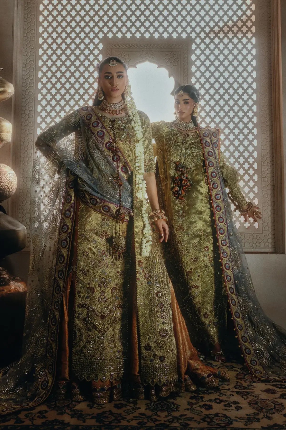 AIK Atelier B2601 copper embellished tissue stitched Pakistani wedding suit from Wedding Festive 26 Vol 2
