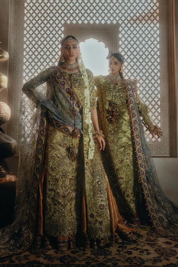 AIK Atelier B2601 copper embellished tissue stitched Pakistani wedding suit from Wedding Festive 26 Vol 2
