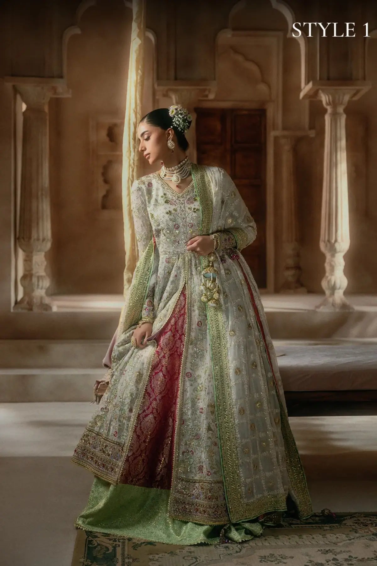 AIK Atelier B2602 white embroidered chiffon stitched Pakistani wedding suit from Wedding Festive 26 Vol 2