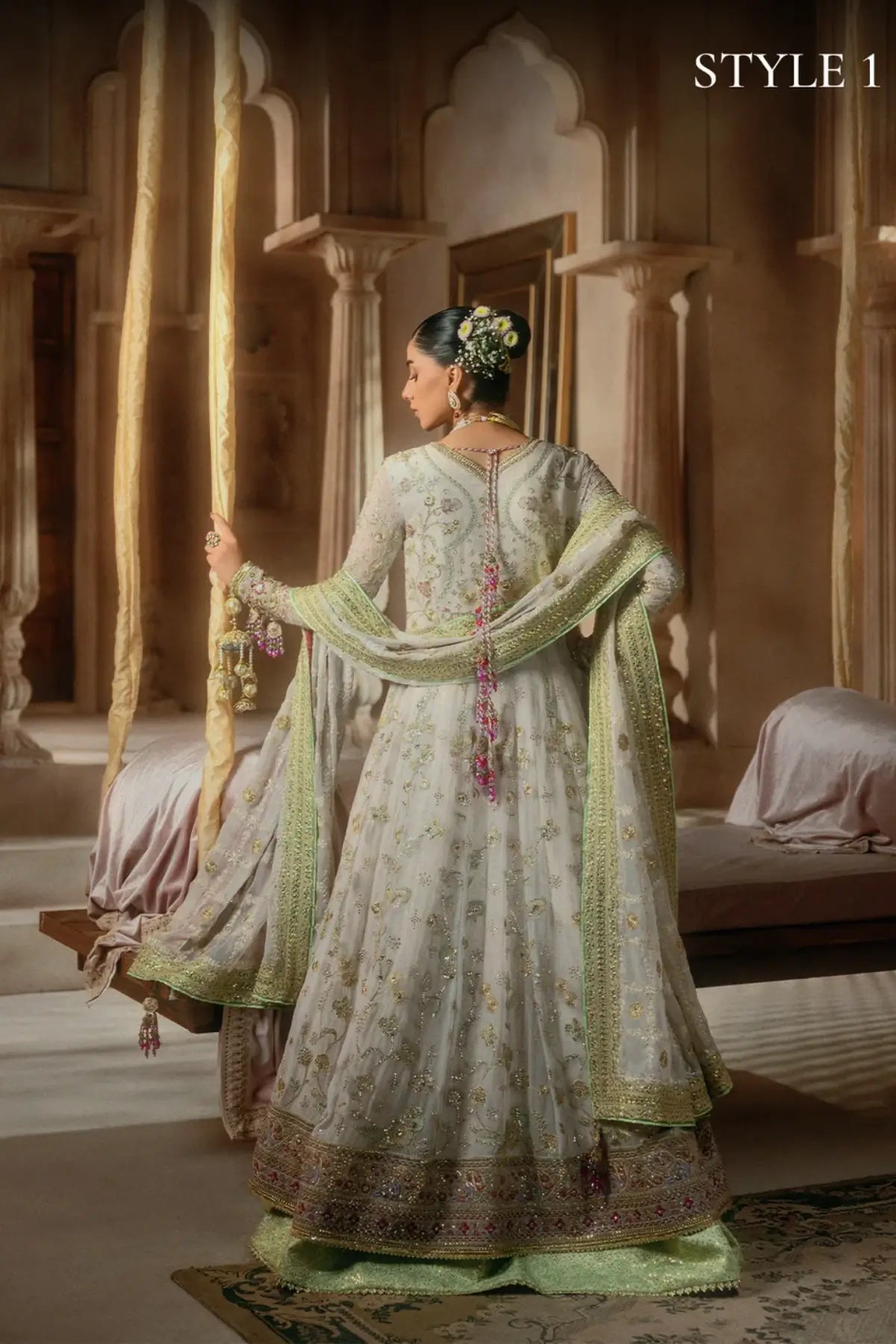 AIK Atelier B2602 white embroidered chiffon stitched Pakistani wedding suit from Wedding Festive 26 Vol 2