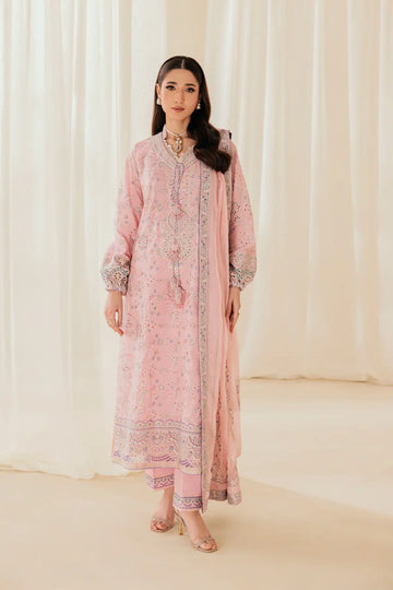 Look B2603B AIK Lawn Vol. 2 Blush Pink Embroidered Lawn Stitched 3PC Suit with Chiffon Dupatta
