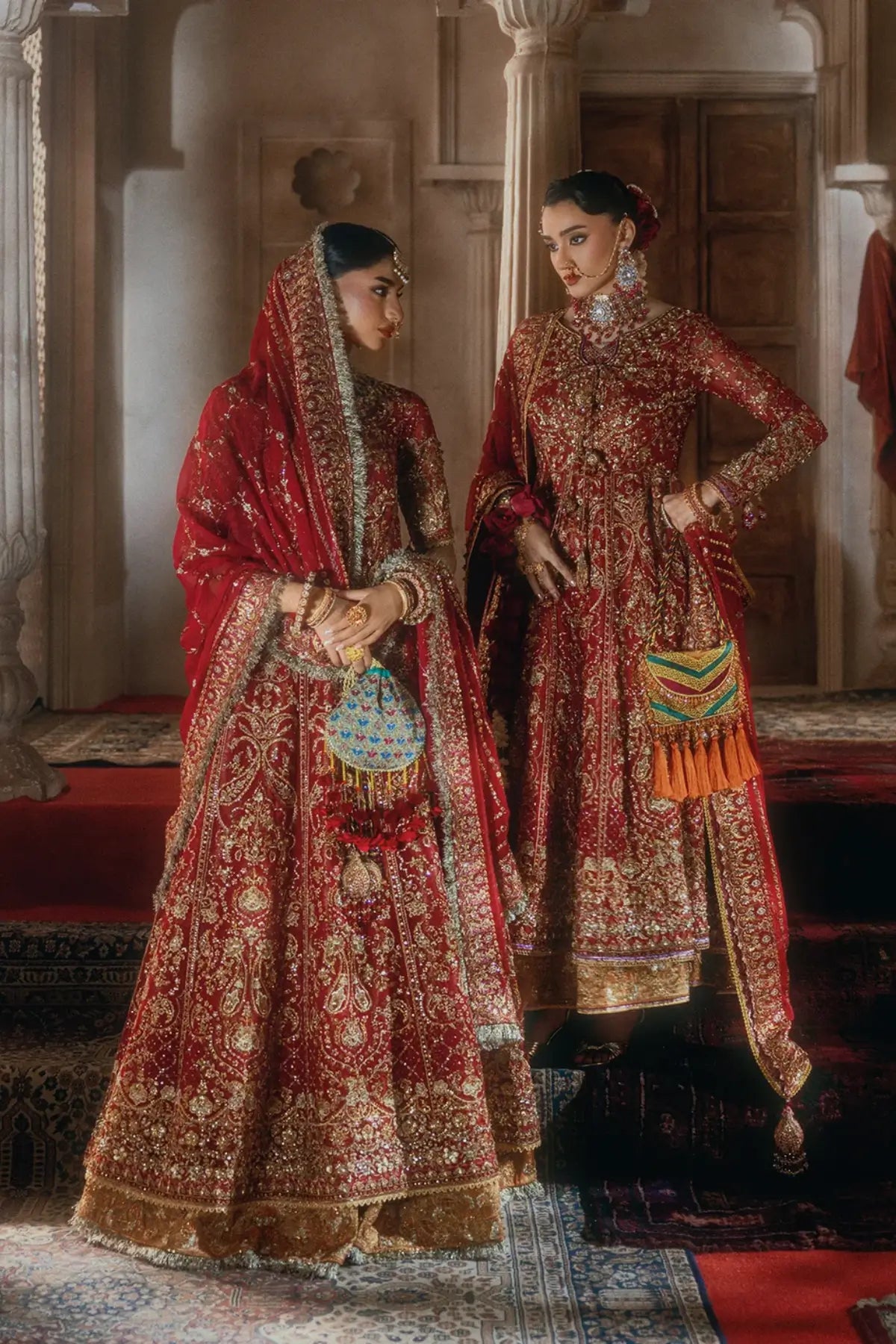 AIK Atelier B2604 red embroidered chiffon stitched Pakistani wedding suit from Wedding Festive 26 Vol 2