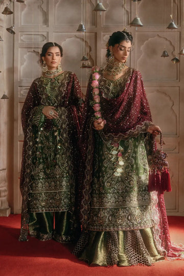 AIK Atelier B2605 olive green medium silk stitched Pakistani wedding suit from Wedding Festive 26 Vol 2