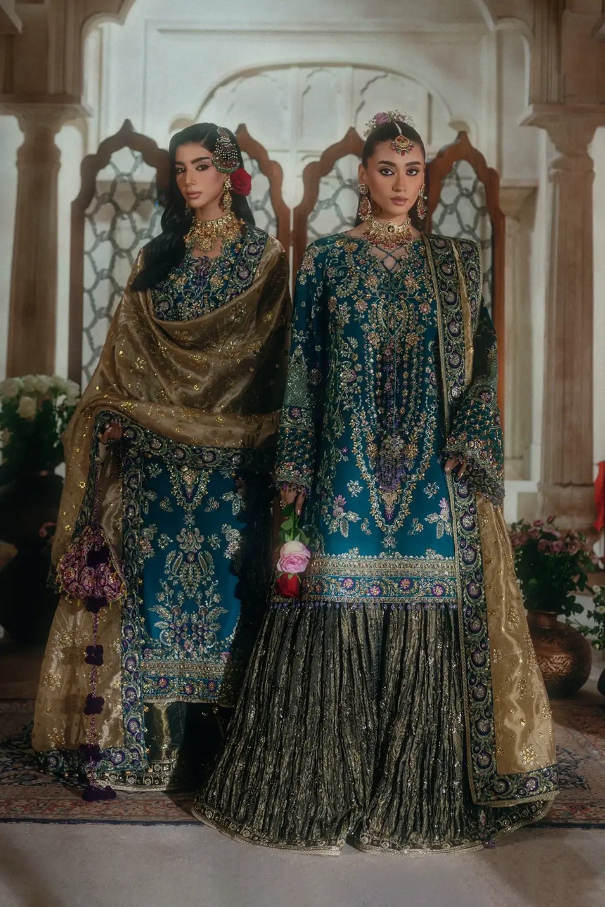 AIK Atelier B2607 teal blue embroidered medium silk stitched wedding suit from Wedding Festive 26 Vol 2