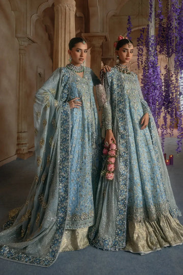 AIK Atelier B2608 light blue embroidered chiffon stitched wedding suit from Wedding Festive 26 Vol 2