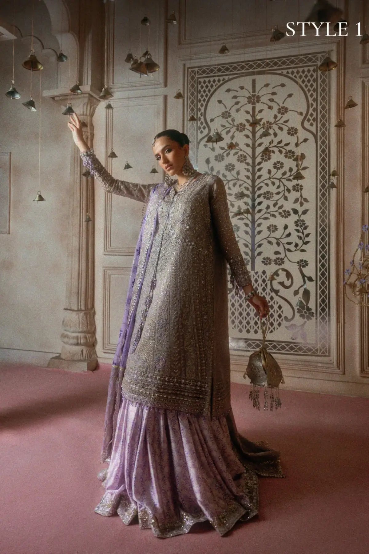 AIK Atelier B2609 lilac Zari Khaadi Net stitched wedding suit from Wedding Festive 26 Vol 2