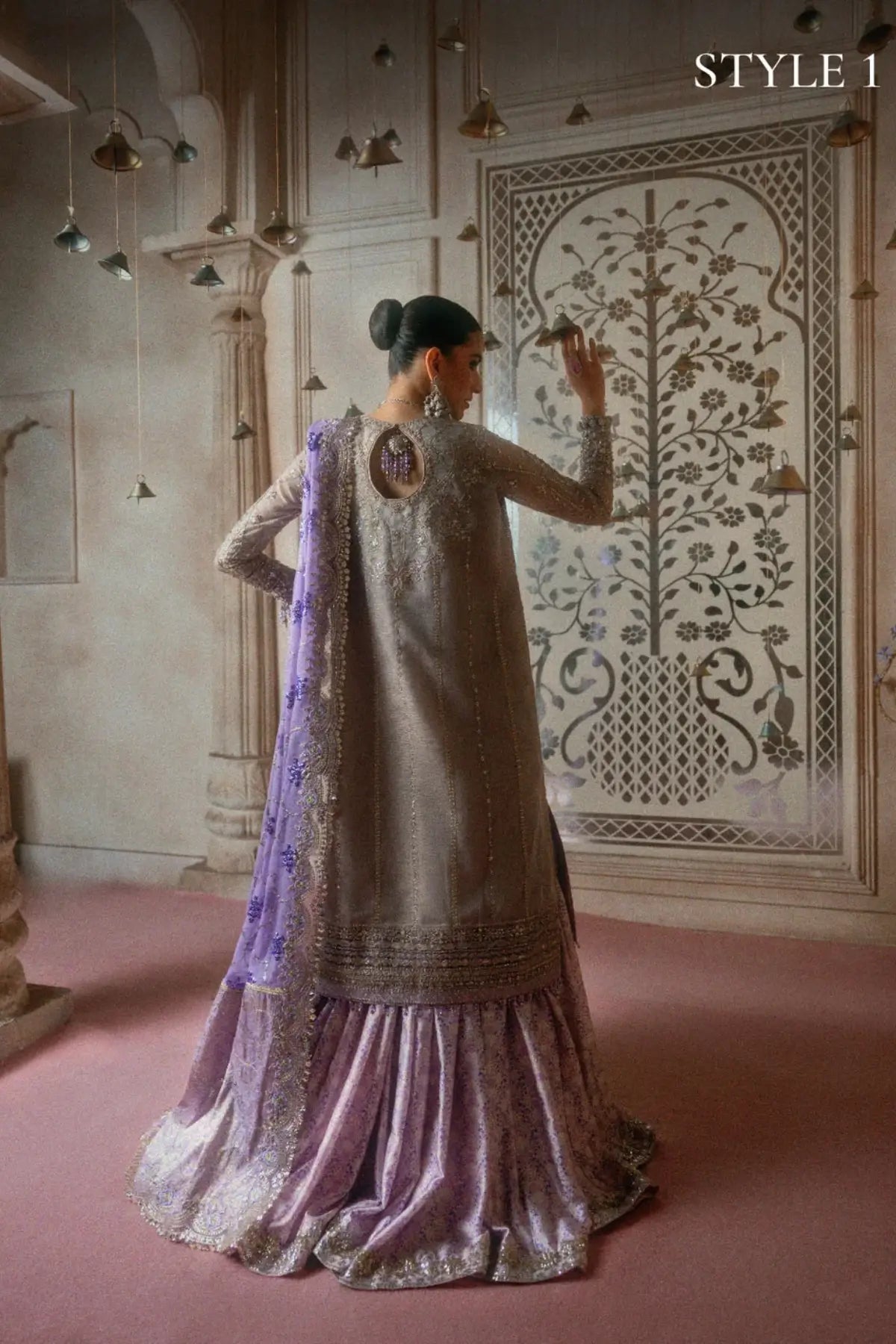 AIK Atelier B2609 lilac Zari Khaadi Net stitched wedding suit from Wedding Festive 26 Vol 2