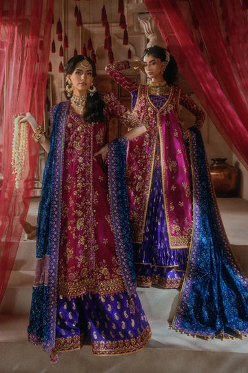 AIK Look B2610 magenta Kataan silk stitched Pakistani wedding suit from Wedding Festive 26 Vol 2