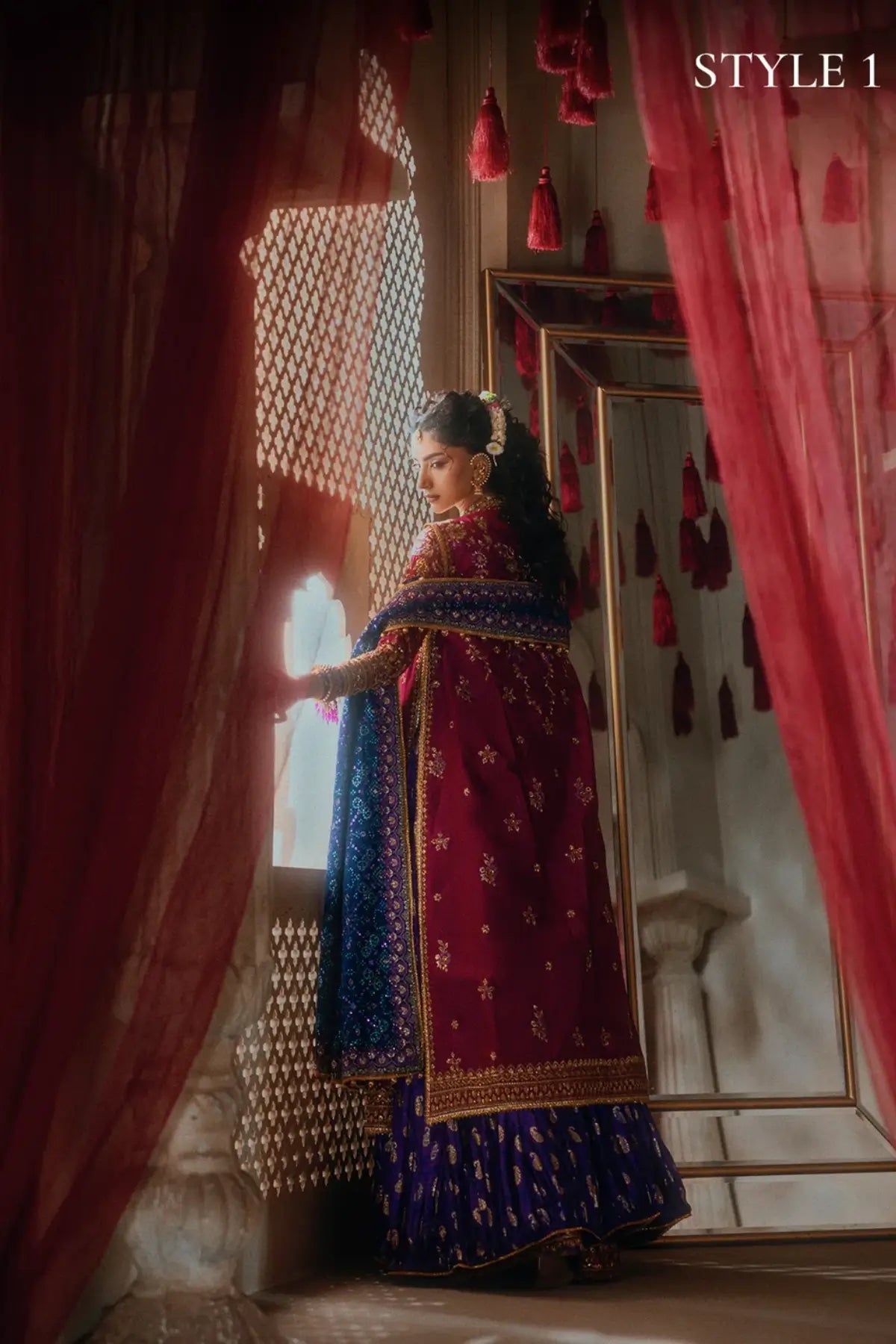 AIK Look B2610 magenta Kataan silk stitched Pakistani wedding suit from Wedding Festive 26 Vol 2