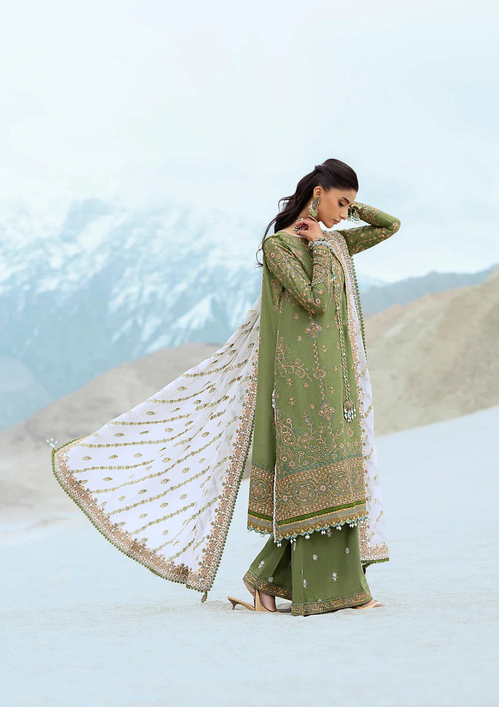 Look 06- Sage Green Lawn Ensemble '25 Vol.1 By- Aik
